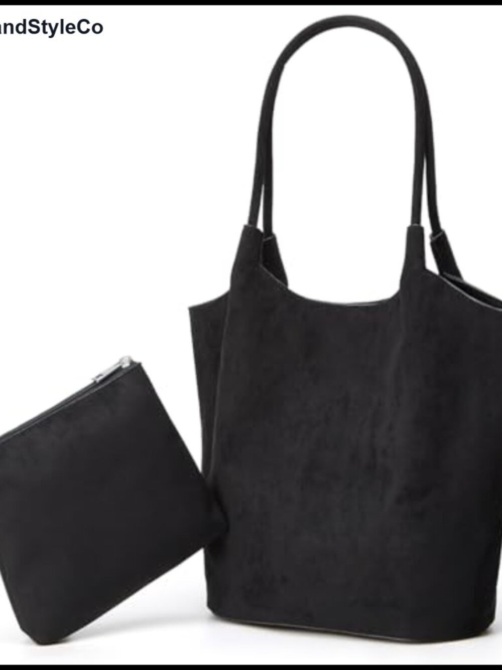 Faux Suede Shoulder Bag Large Bucket Tote Purse Casual Commuter Handbag